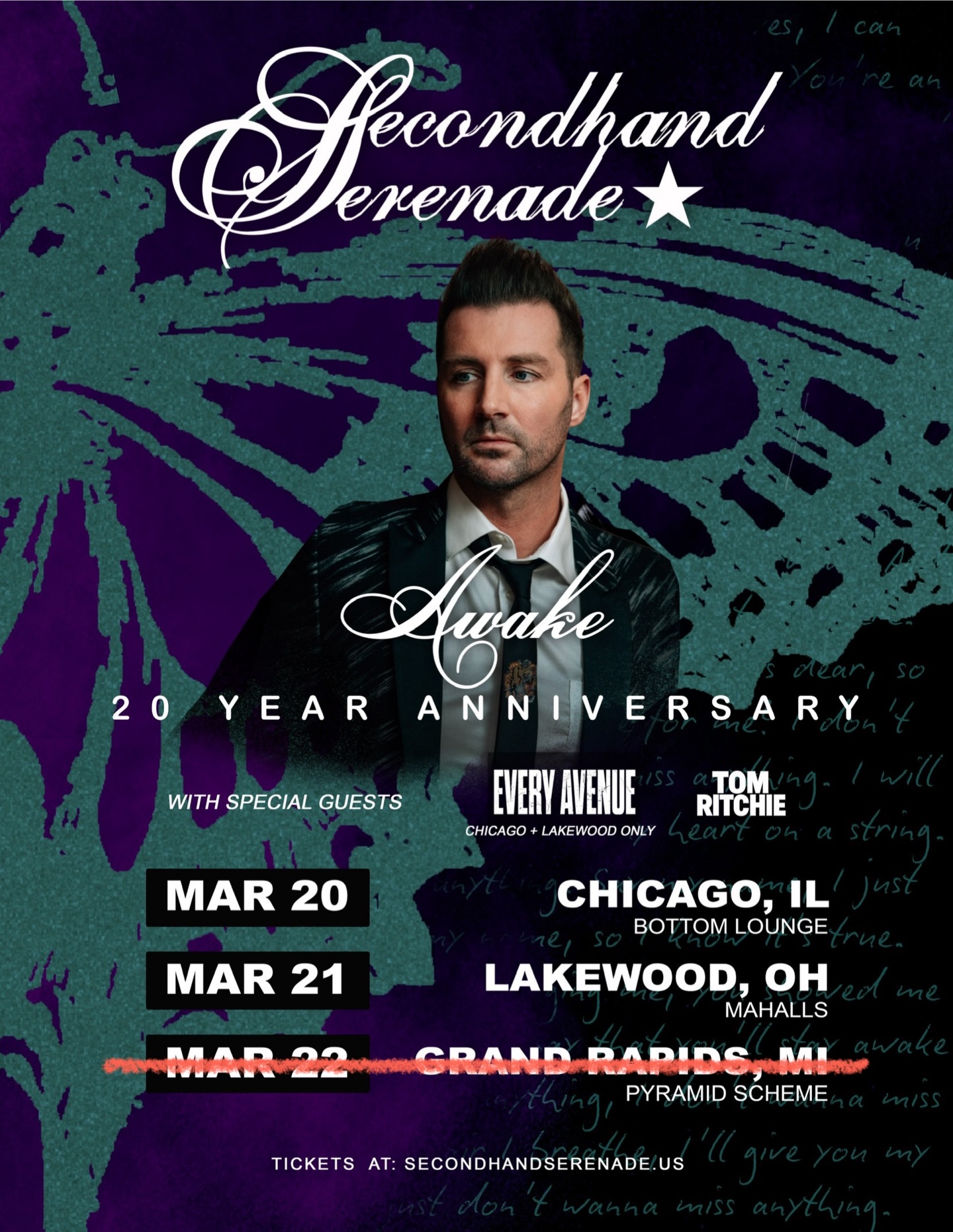 Every Avenue Awake 20 Year Anniversary Tour Poster 2026