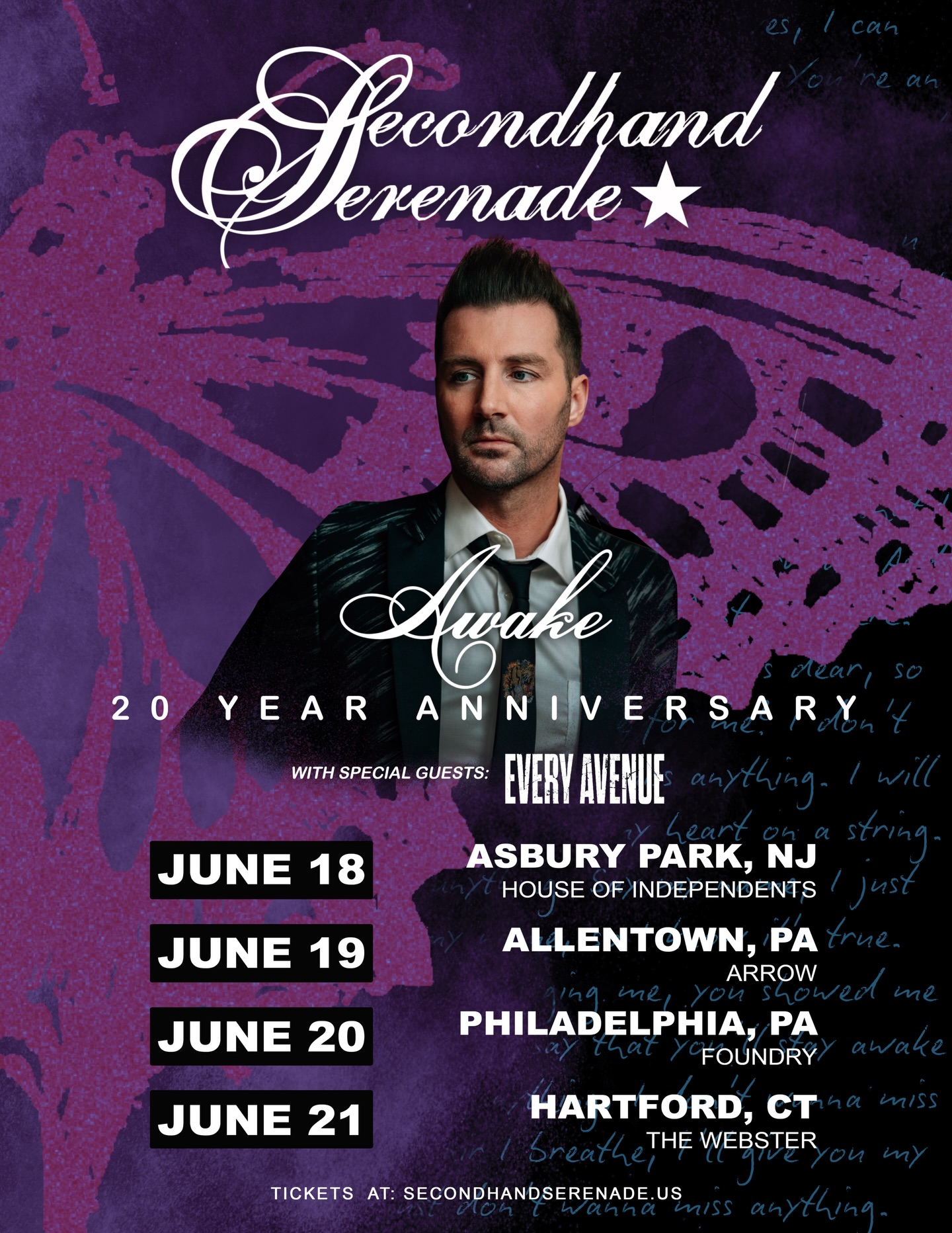 Every Avenue Awake 20 Year Anniversary Tour Poster 2026